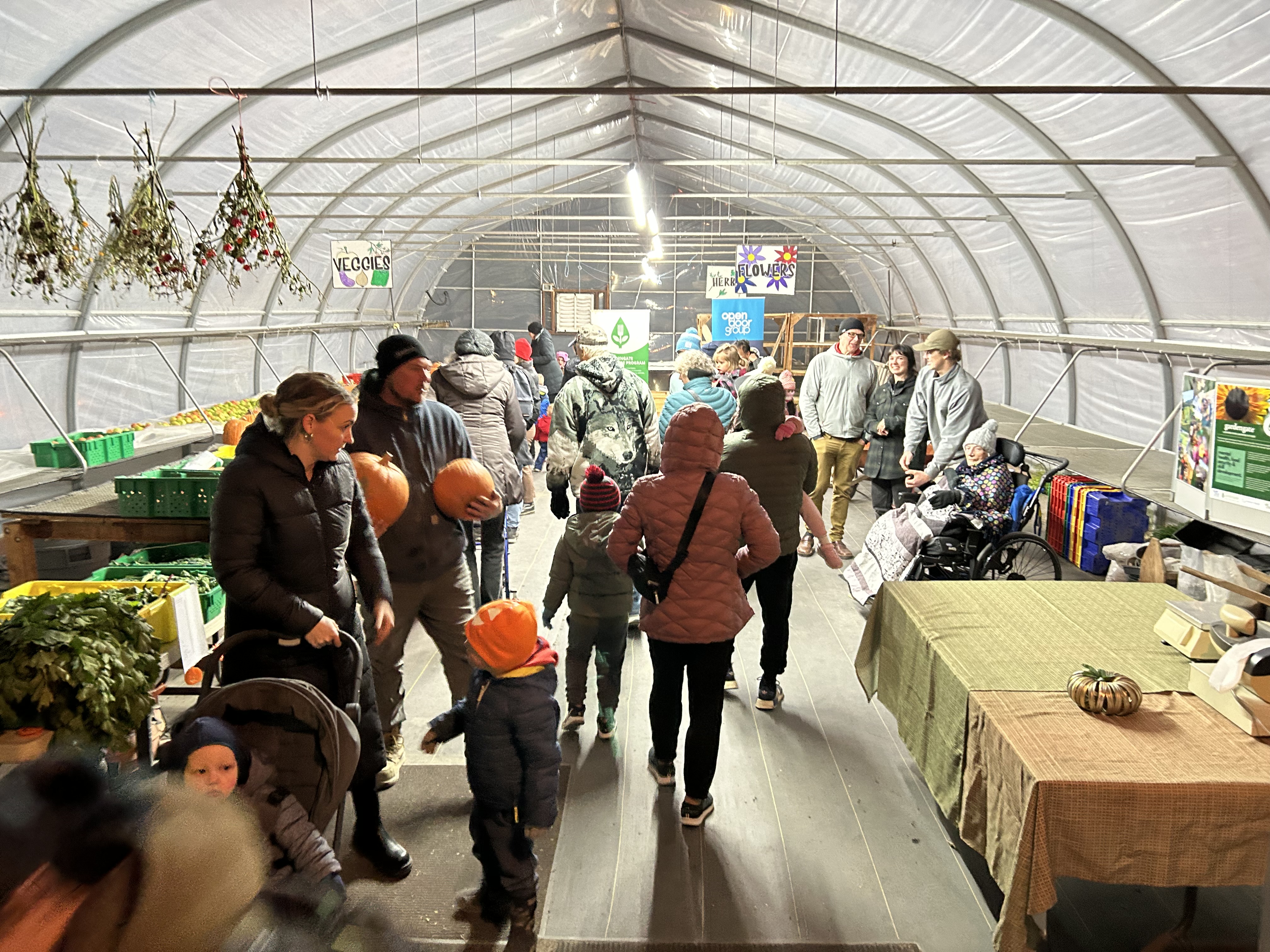 Gardengate's produce sales at Pumpkins of Light Festival, Kamloops, Oct 26th, 2023.