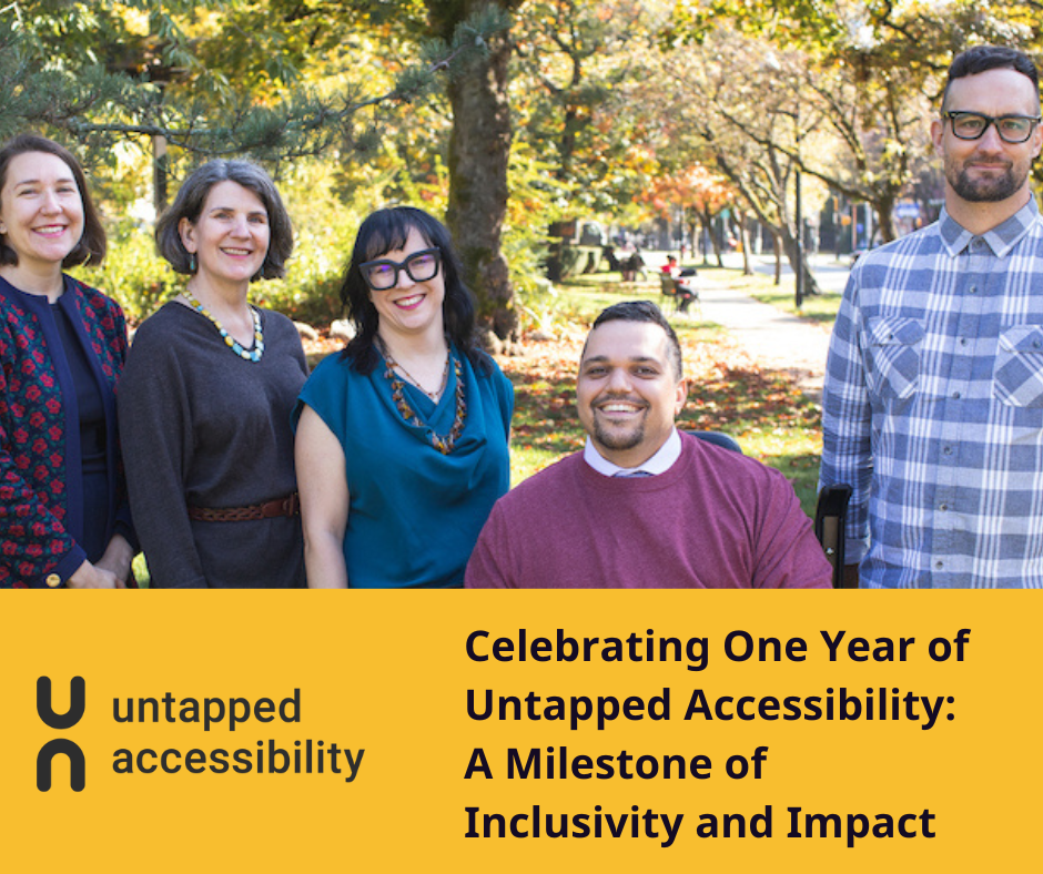 Group of Untapped Accessibility team members from diverse background, all smiling