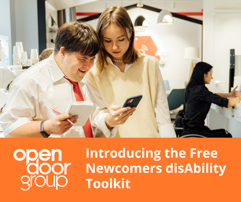 two persons looking at their phone while talking.